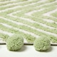 image 3 of Homescapes Sage Green Cotton Bath Mat Tufted Zig Zag with Pom Pom Edges - 50 x 80 cm Green