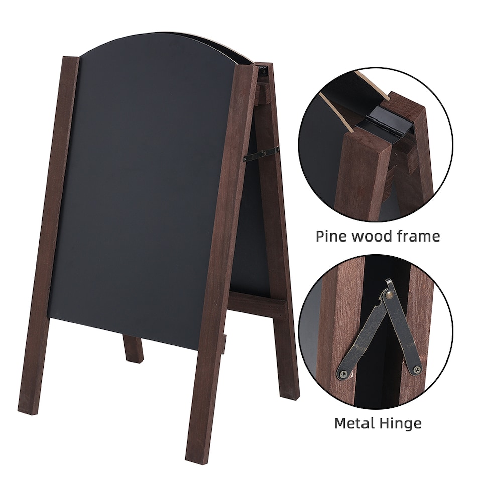 image 1 of Living and Home Double-Sided A-Frame Chalkboard Sign for Indoor & Outdoor Use | Black