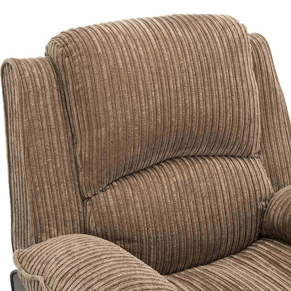image 1 of Postana Dual Motor Electric Rise Recliner Jumbo Cord Fabric Chair (Brown)