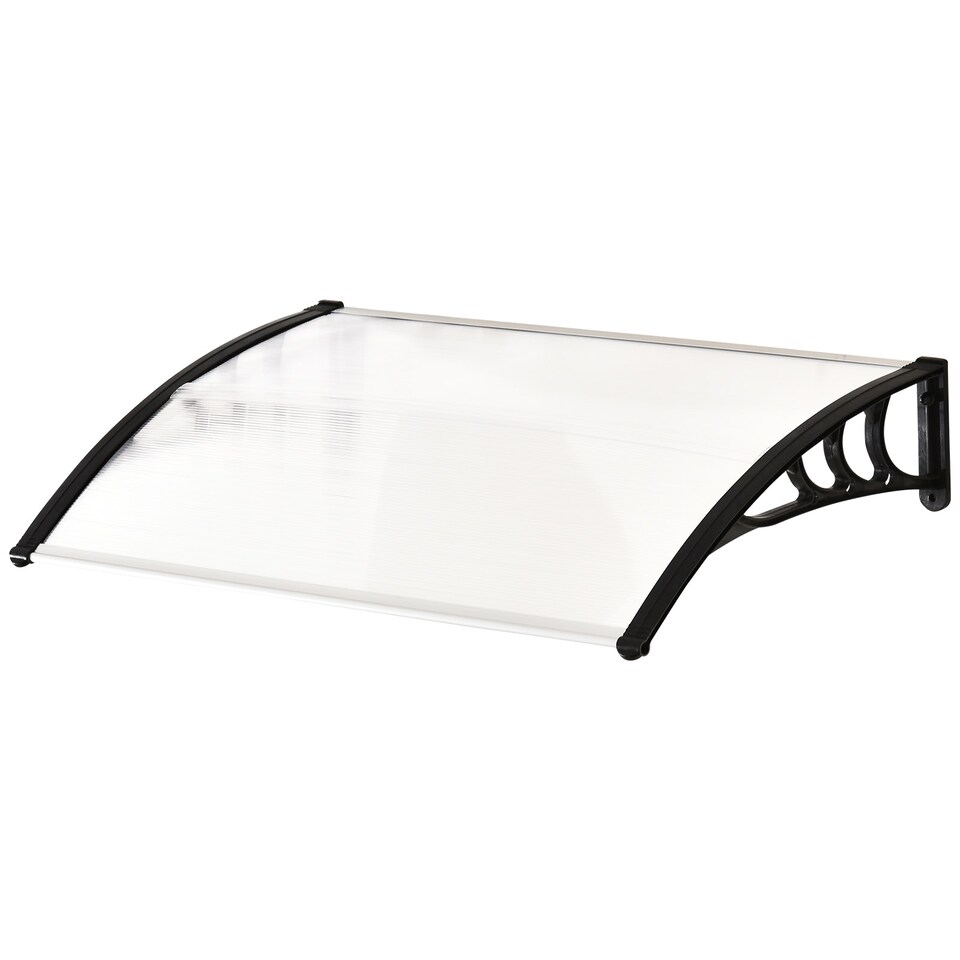 image 1 of Outsunny Outdoor Window Door Canopy Fixed Awning Porch UV Water Cover White White | White