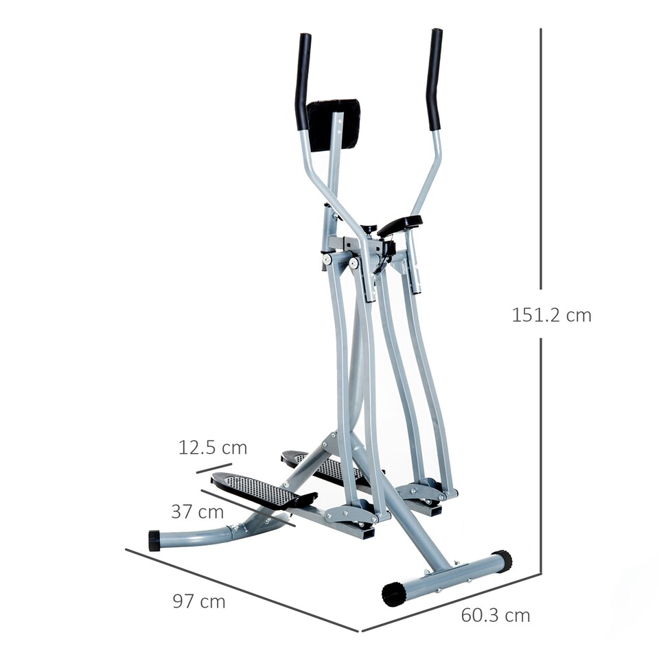 image 1 of HOMCOM Air Walker Glider Cross Trainer Fitness Machine for Home Gym, Black