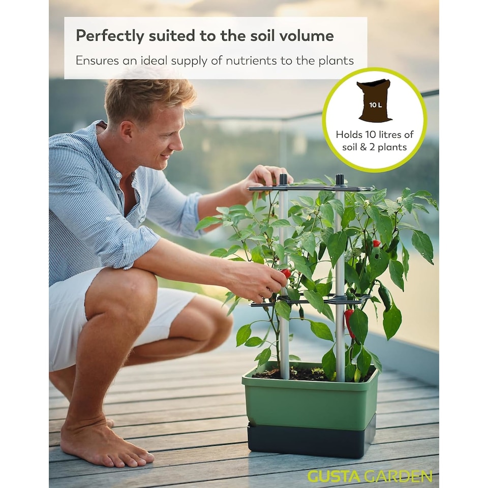 image 1 of CHARLY CHILI Chili pot with water tank & climbing system - regular Dark Green | Green | Dark Green