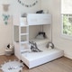 image 1 of Billie Single Bunk Bed White With Pull Out Trundle | White | Single