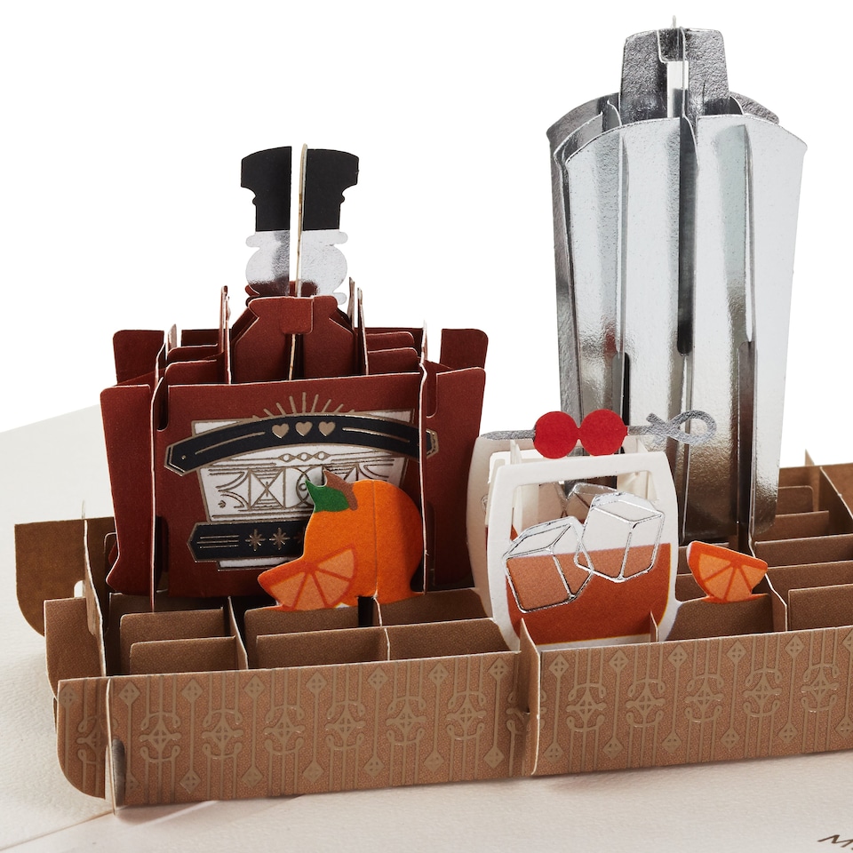 image 1 of Hallmark Father's Day Card - 'Cheers' 3D Pop-Up Cocktail Design