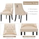 image 7 of COSTWAY Button-Tufted Dining Chair Upholstered Side Chair Cream