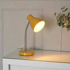 ValueLights Keela Mustard Adjustable Flexi Neck Desk Table Lamp