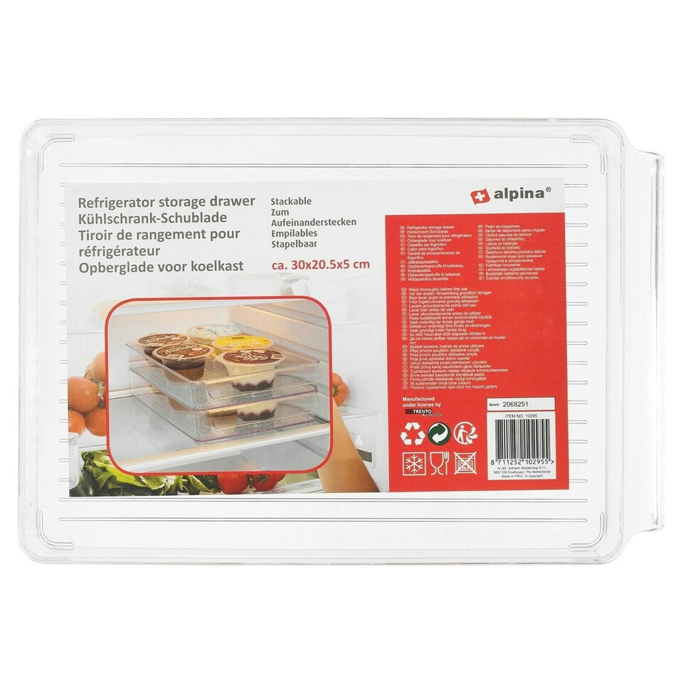 image 1 of 2 Clear Plastic Fridge Rack Box Cupboard Storage Holder Tray