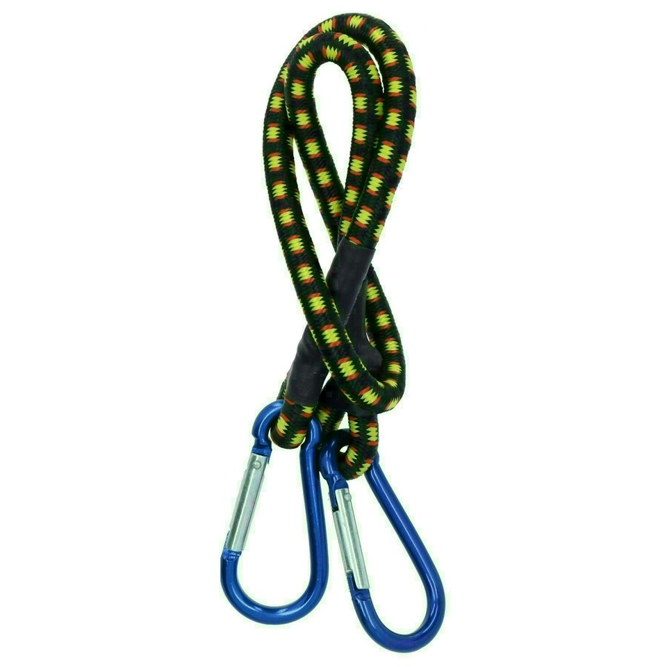 image 1 of 24" Bungee Strap with Aluminium Carabiners Hook Tie Down Fastener Holder 2pc