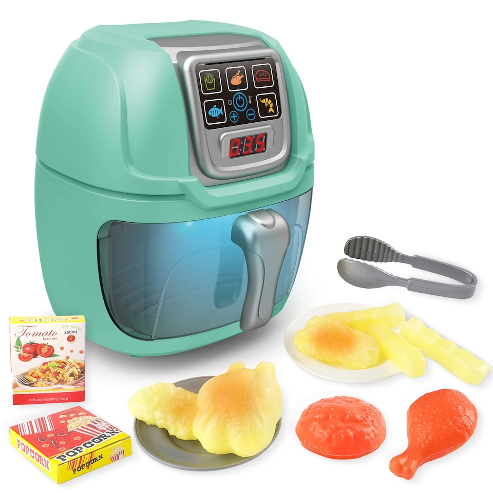 image 1 of Green Air Fryer Toy – Pretend Play Cooking Machine Role Play Set