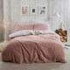 image 1 of OHS Reversible Soft Teddy Fleece Duvet Cover and Pillowcase Bedding Set, King - Blush Pink/Grey