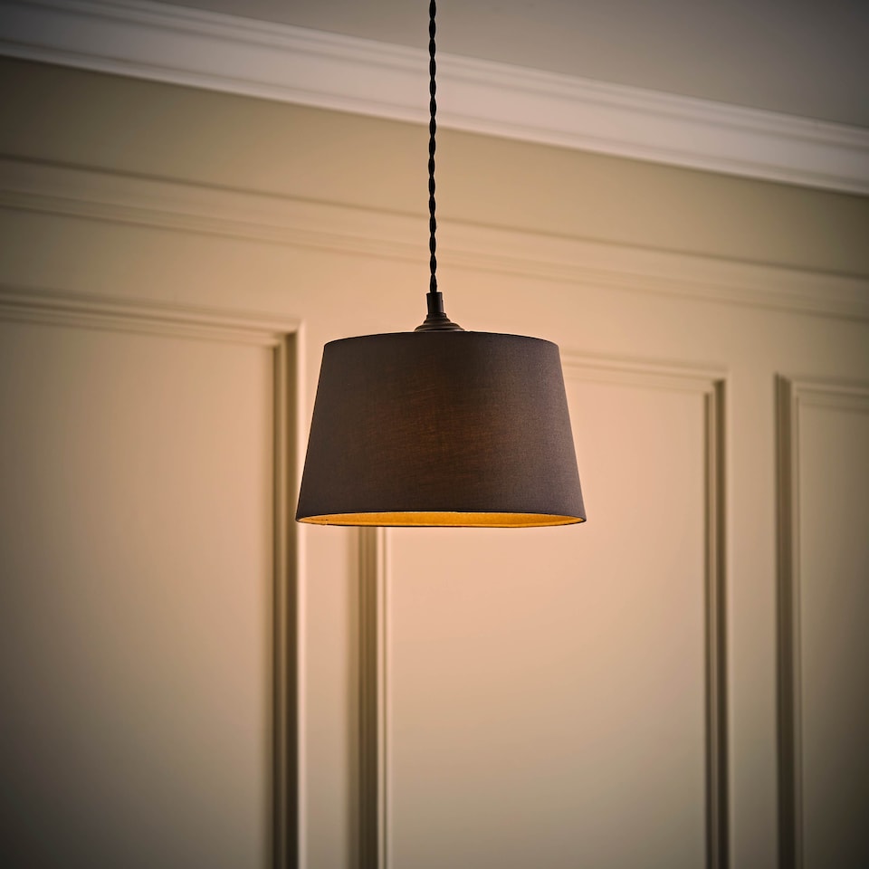 image 1 of ValueLights Aspen Small Grey Taper Ceiling Shade