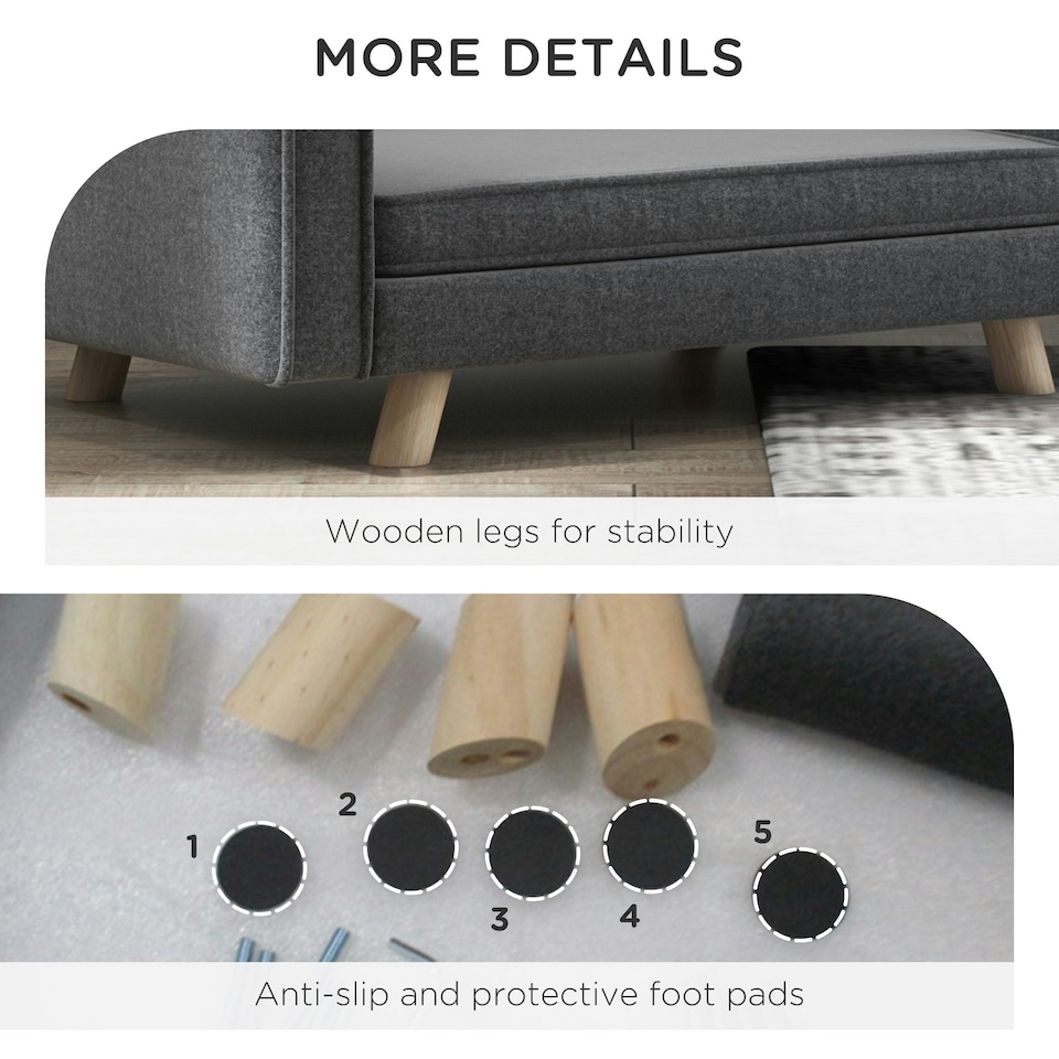 image 1 of PawHut Elevated Dog Sofa Bed with Cushion for Medium and Small Dogs, Grey