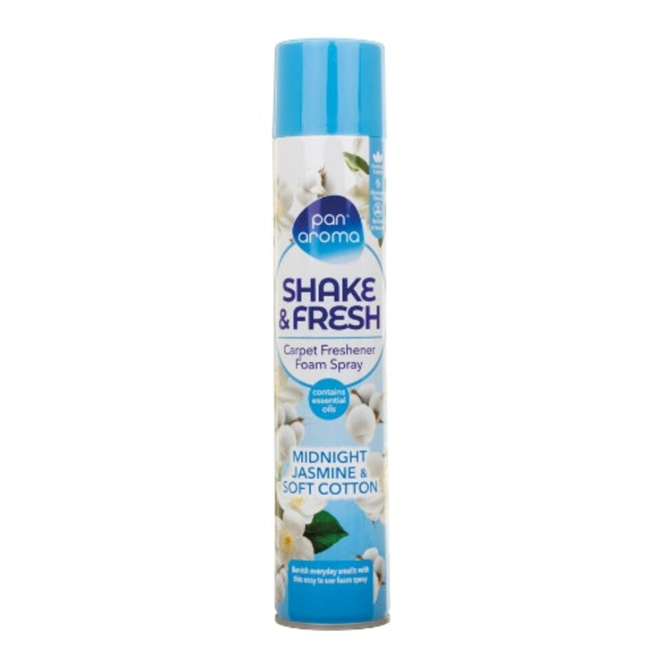 Pan Aroma Shake & Fresh Carpet Freshener Foam Spray Midnight Jasmine & Soft Cotton 500ml