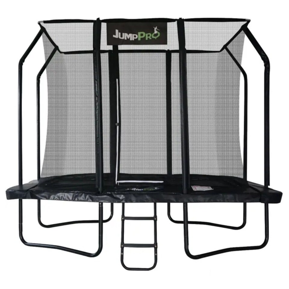 image 1 of 12ft x 8ft JumpPRO® Xcel Black Rectangular Trampoline with Enclosure
