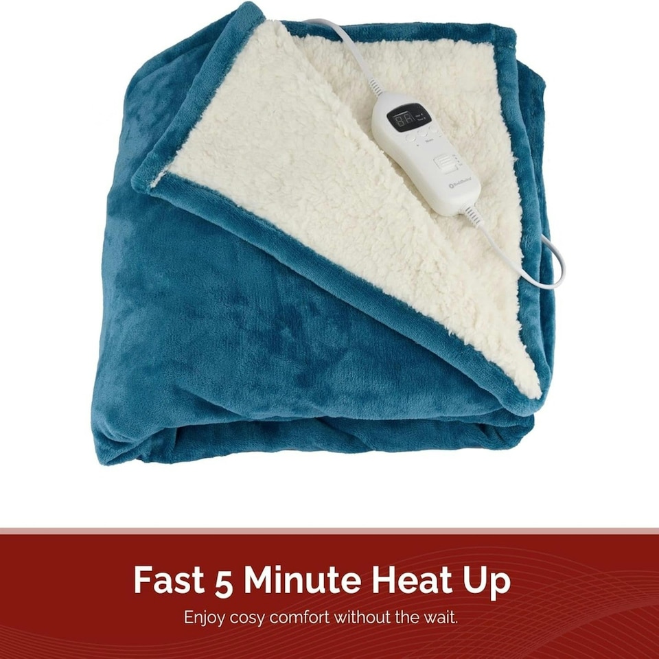 image 1 of Rediffusion CosySnug Heated Throw Teal 160x120cm