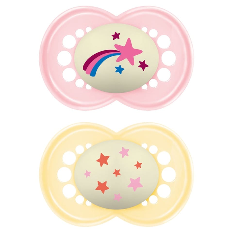 MAM Night Soother Pink Astro 18-36m 2Pk