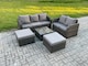 image 2 of Fimous PE Rattan Garden Furniture Sets 7 Seater Outdoor Lounge Sofa Set Square Coffee Table 2 Big Footstool