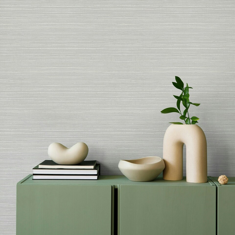 image 1 of Superfresco Easy Emperor Grasscloth Pearl Texture Wallpaper Cream | Cream
