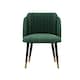 image 1 of Single Milano Velvet Dining Chair with Stylish Ribbed Back Design, Black Metal Legs with Silver Tips Green | Gold End Tips  