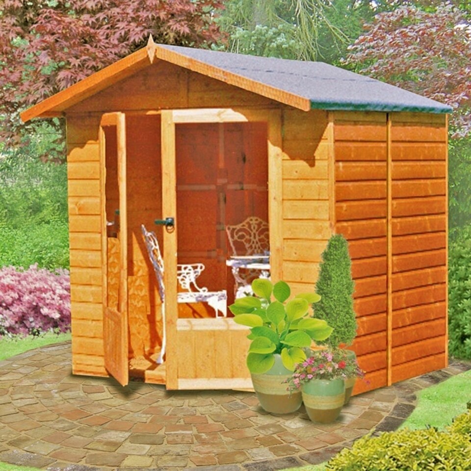 image 1 of Avance Shiplap Summerhouse Garden Sun Room Approx 7 x 5 Feet Brown