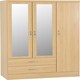 image 2 of Nevada 3 Door Wardrobe 4 Piece Bedroom Set Brown | Sonoma Oak