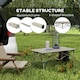 image 4 of Outsunny Portable Folding Camping Table w/ Roll Up Aluminium Top Carry Bag Khaki