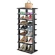 image 1 of COSTWAY 7-tier Double Shoe Storage Tower Rack Stand Black Black
