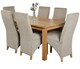 image 1 of Oslo 150 x 90 cm Medium Oak Dining Table and 6 Lola Fabric Chairs | Grey | Grey