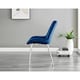 image 3 of Furniturebox 2x Pesaro Navy Velvet Silver Leg Luxury Dining Chairs