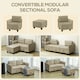 image 4 of HOMCOM Modular Sectional Sofa with Storage 2 Seater Sofa Set Brown Brown