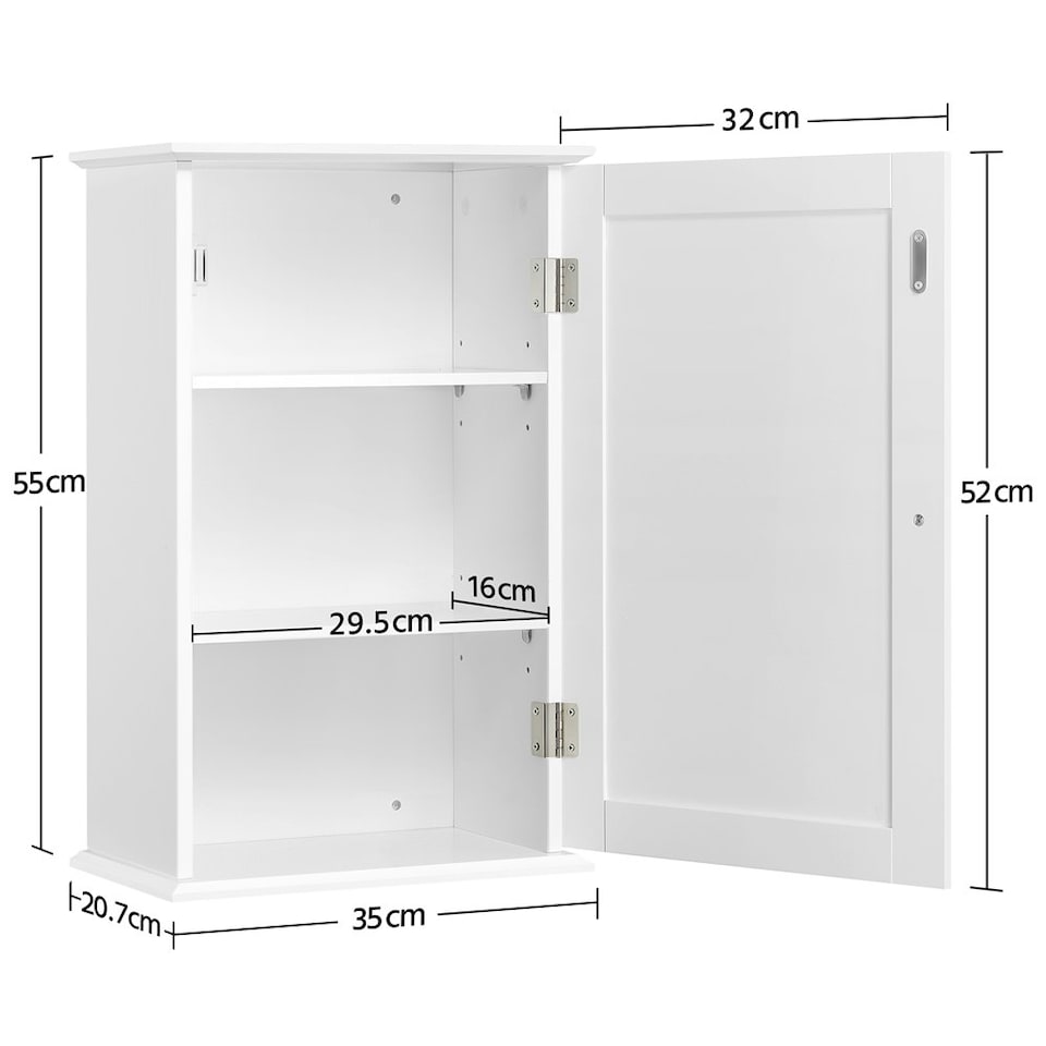image 1 of Yaheetech Wall Mounted Cabinet with 3 Tiers