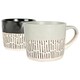 image 1 of Nicola Spring Ceramic Dipped Dash Coffee Mugs - 475ml - Black/Grey | Multi | Black/Grey