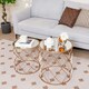 image 3 of COSTWAY Set of 2 Stackable Round Coffee Table W/Mirrored Top Yellow