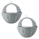 image 1 of FabFinds Grey Hanging Basket 31cm 2 Pack