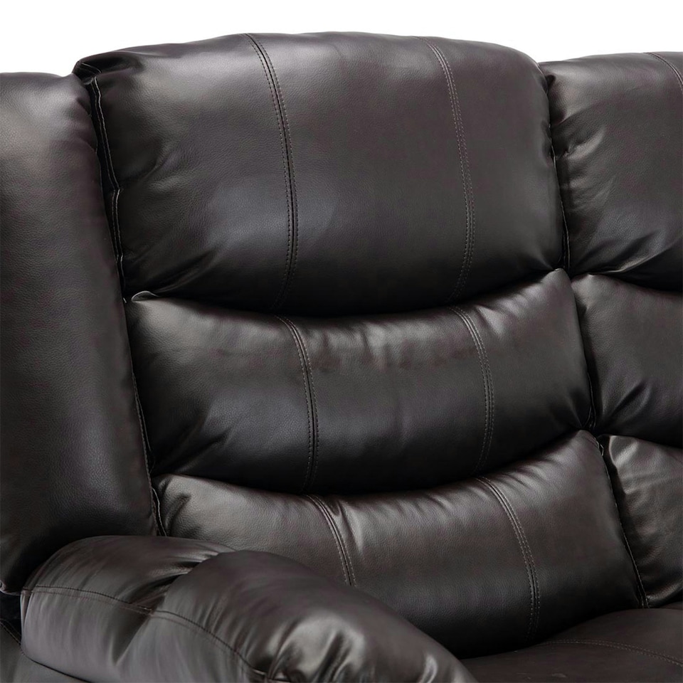 image 1 of Seattle 2 Seater Electric High Back Bonded Leather Recliner Sofa (Brown)