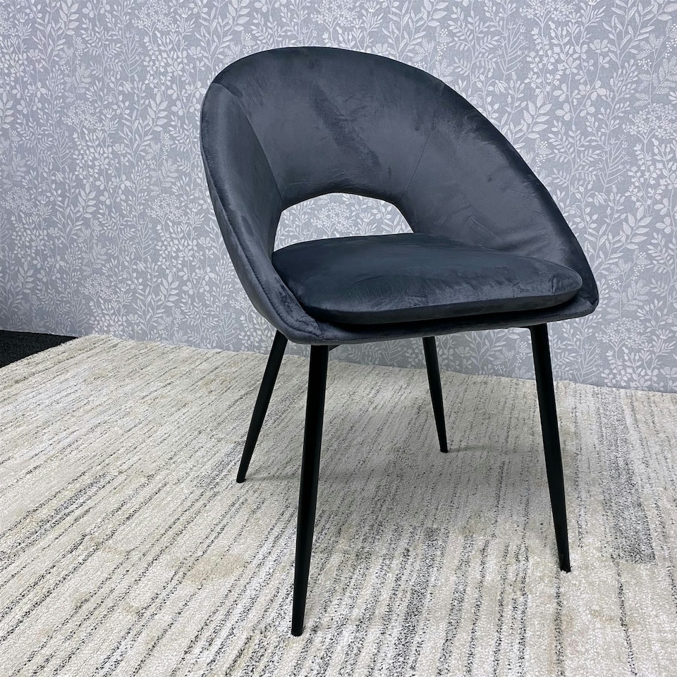 image 1 of Grey Velvet Dining Chairs Set of 4 Modern Metal Legs for Living Room and Office Grey