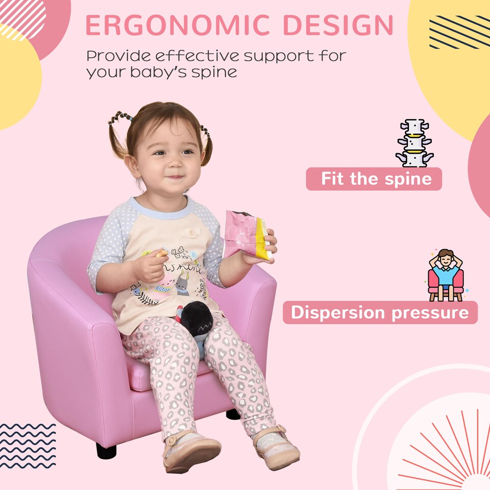 image 1 of HOMCOM Kids Sofa Set Children Armchair Toddler Chair Padding with Footstool