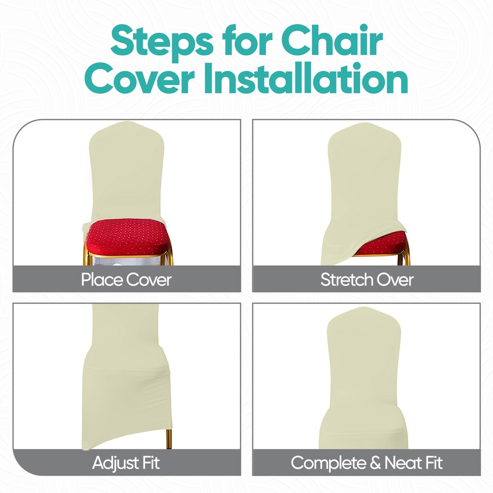 image 1 of Chair Cover Spandex Polyester Stretch Fabric Dining Slipcovers