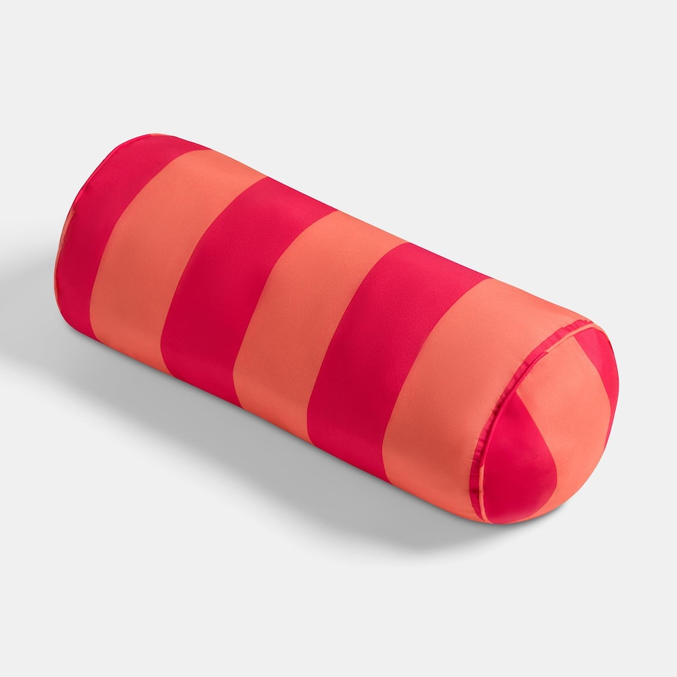 image 1 of OHS Stripe Garden Bolster Cushion Outdoor Filled Pillow Back Neck Support | Multi | Orange/Pink