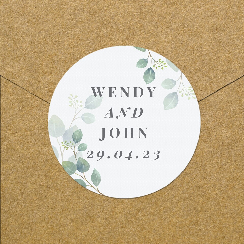 image 1 of Personalised Botanical Free Text Sticker Set