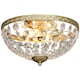 image 2 of HOMCOM Crystal Chandelier Ceiling Light with 168 Octagonal Beads, Vintage 2-Light Flush Mount Ceiling Light for Living Room, Bedroom, Hallway, Dining Room, Gold Tone | Gold