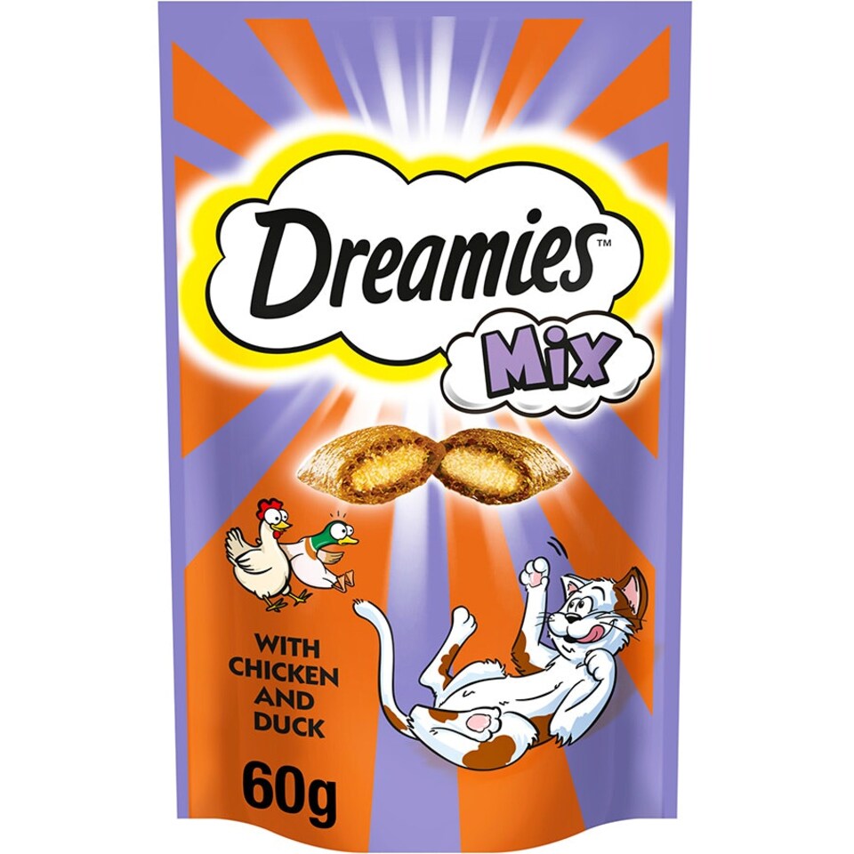 image 1 of Dreamies Chicken and Duck 60g (Pack of 8)