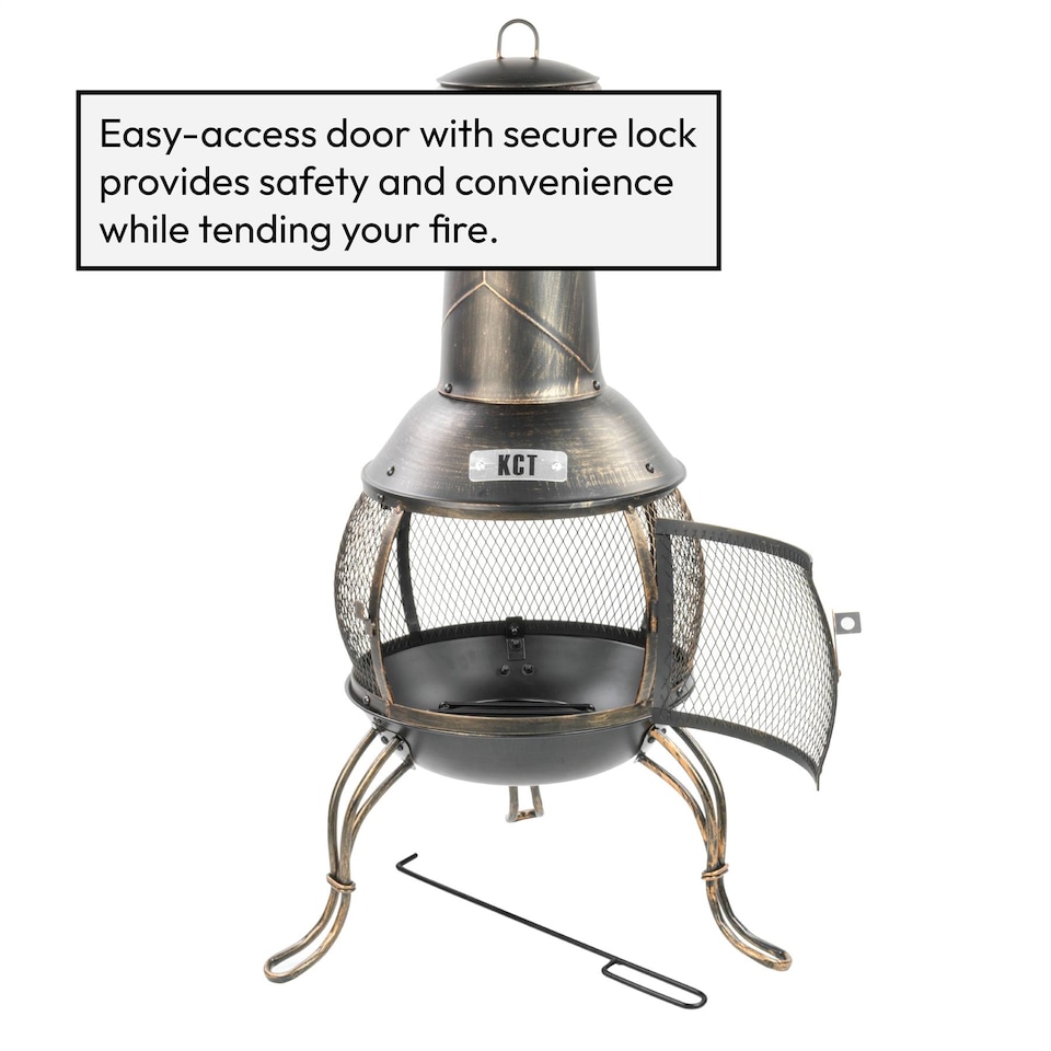 image 1 of KCT Classical Chiminea Outdoor Garden Log Burner for BBQs Camping