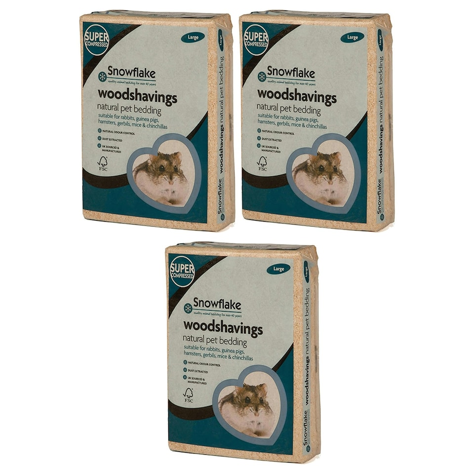 image 1 of 2 Bags Large 3kg Animal Pet Bedding Wood Shavings With Odour Control Pet Bed For Hamsters