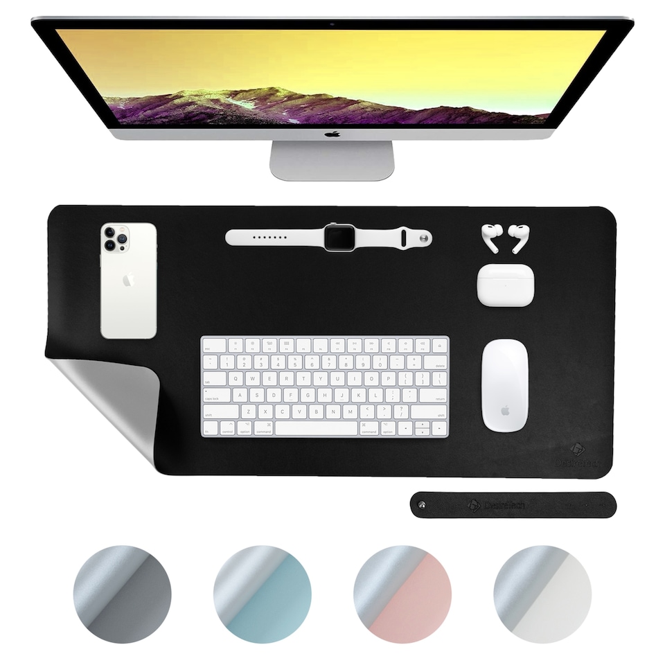 Desiretech Reversible Dual Sided Desk Mat in Waterproof PU Leather