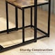 image 4 of HOMCOM 3 Piece Dining Table Set with Metal Frame | Brown | Rustic Brown and Black