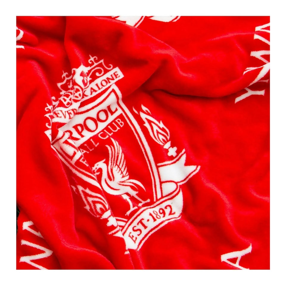 image 1 of Liverpool FC YNWA Rotary Fleece Blanket - Red/White - 200cm x 150cm