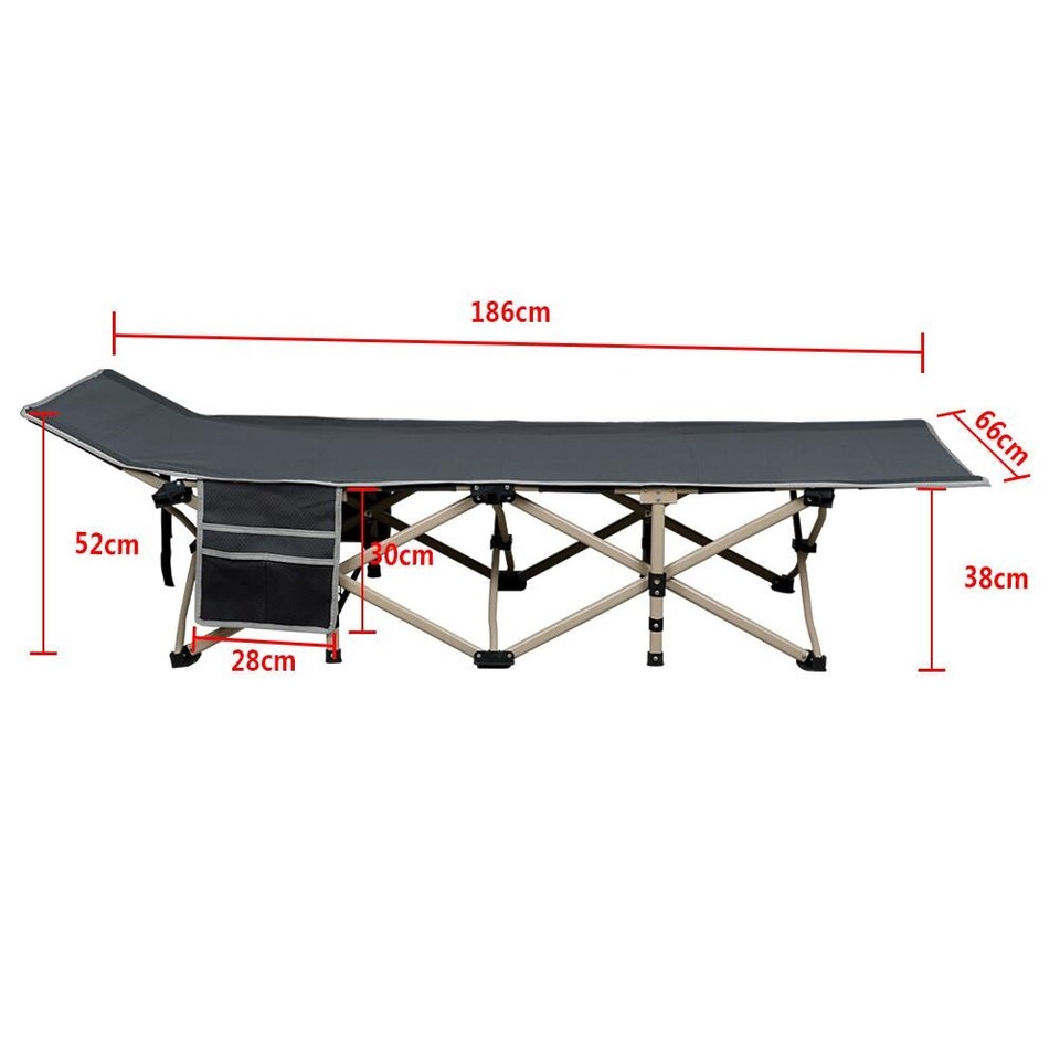 image 1 of Yaheetech Metal Folding Camping Bed Outdoor Indoor-Army Grey | Grey | Grey | Portable/Travel | 1