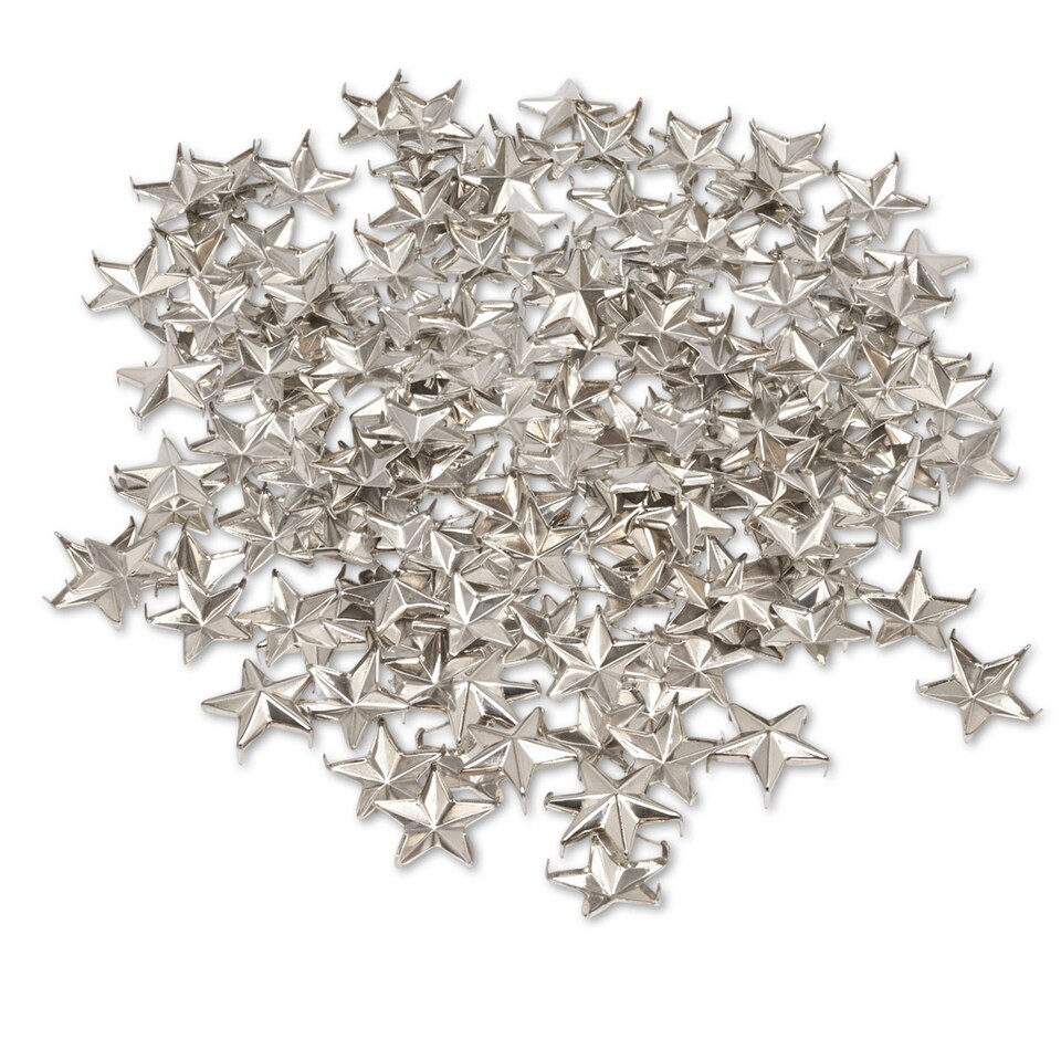 image 1 of 11mm Star Shaped Studs with Back Pin Rivets for DIY Leathercraft- 50pcs