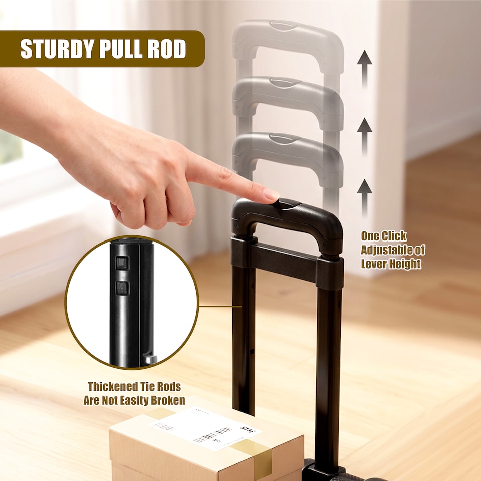 image 1 of GEEZY Folding Hand Truck with 30kg Capacity, Lightweight Luggage Trolley